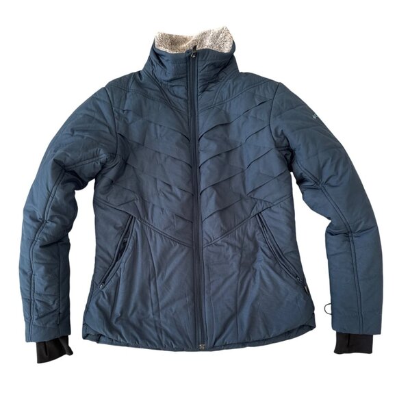Columbia Womens Insulated Full-Zip Jacket With Fleece Lining & High Collar Blue - Picture 1 of 11